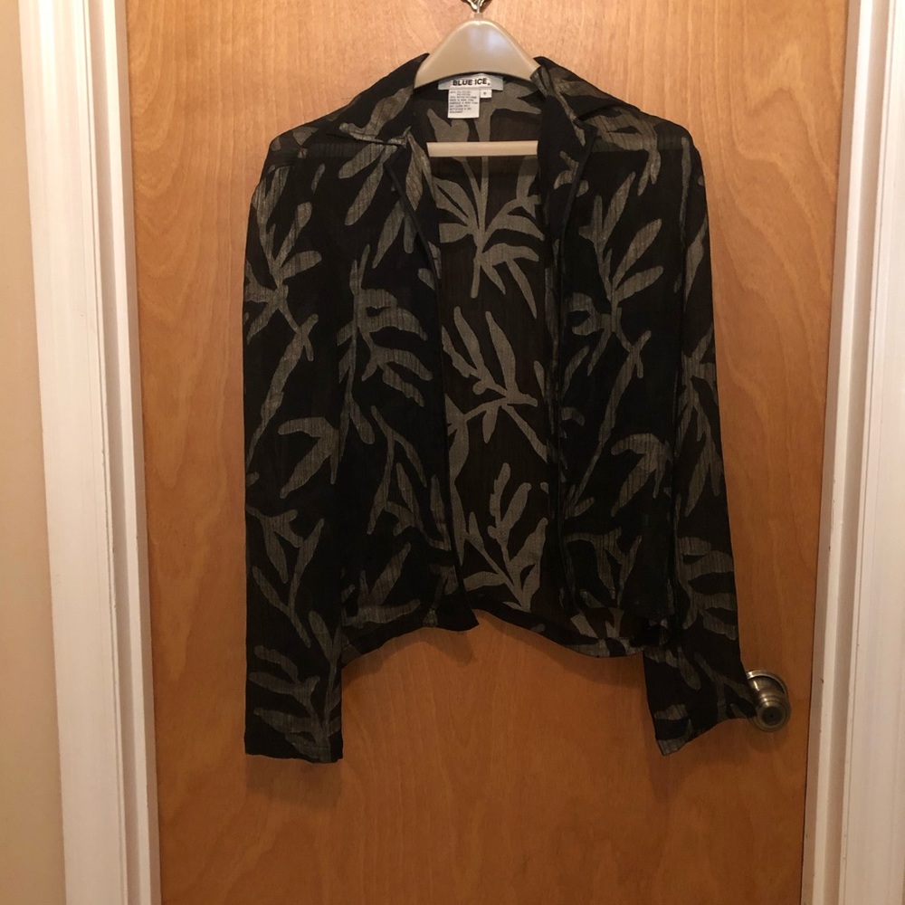 BLUE ICE sheer black and gold jacket